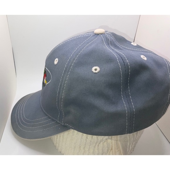 Vintage Bass Fishing Embroidered Baseball Cap Blue Cotton Adjustable Hat OSFM - Picture 4 of 6